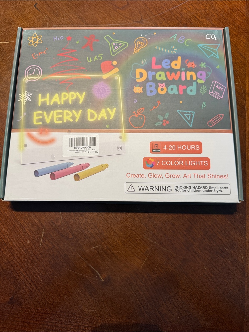 LED Drawing Board - Multicolor Glow Happy Every Day
